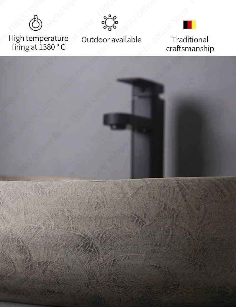 Oval Ceramic Vessel Sink – Above Counter Bathroom Basin