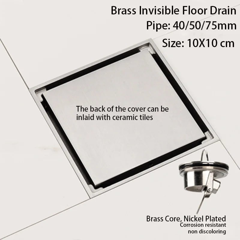 Brushed Nickel Invisible Strip Floor Drain