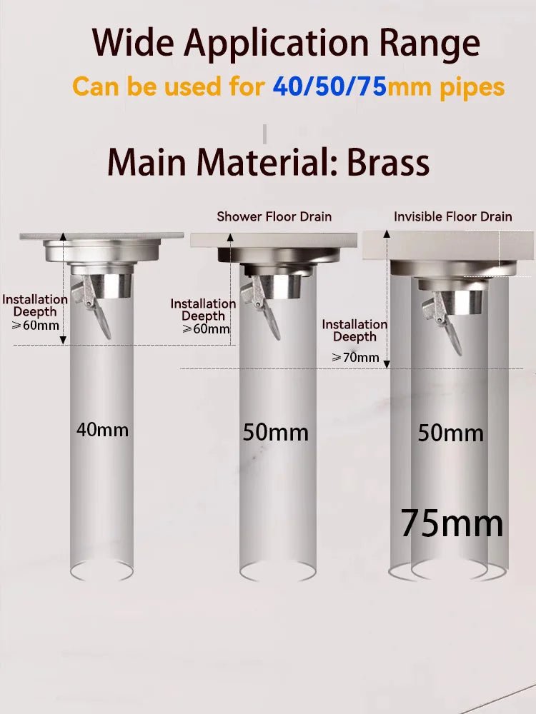 Brushed Nickel Invisible Strip Floor Drain