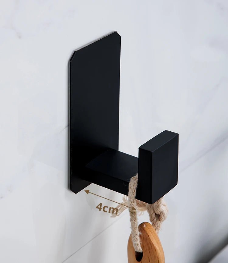 Black No-Drill Bathroom Hardware Set