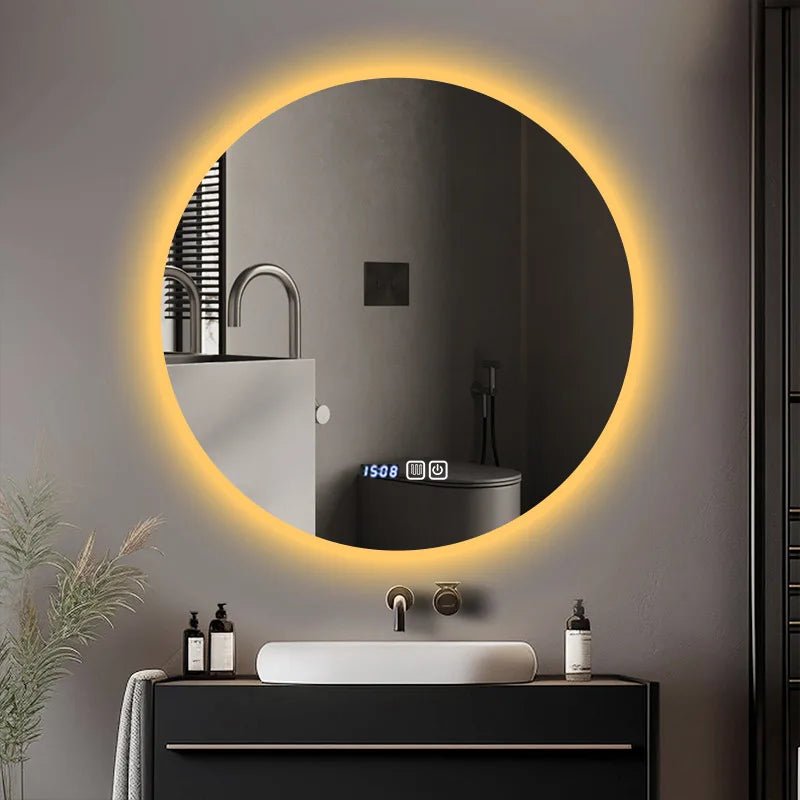 Round LED Smart Bathroom Mirror – High Definition Back-Lit