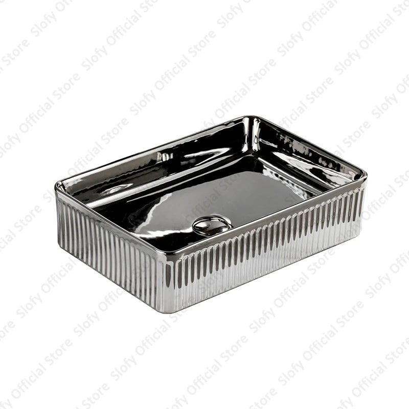 Rectangle Luxury Ceramic Countertop Basin – Modern Vanity Sink