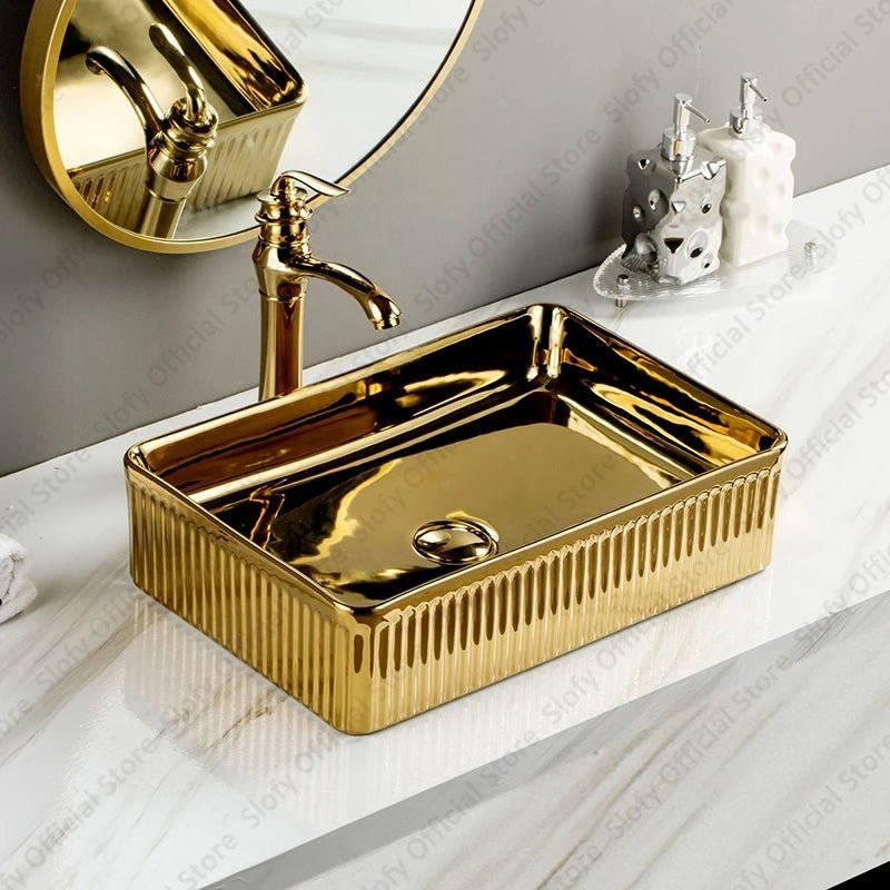 Rectangle Luxury Ceramic Countertop Basin – Modern Vanity Sink